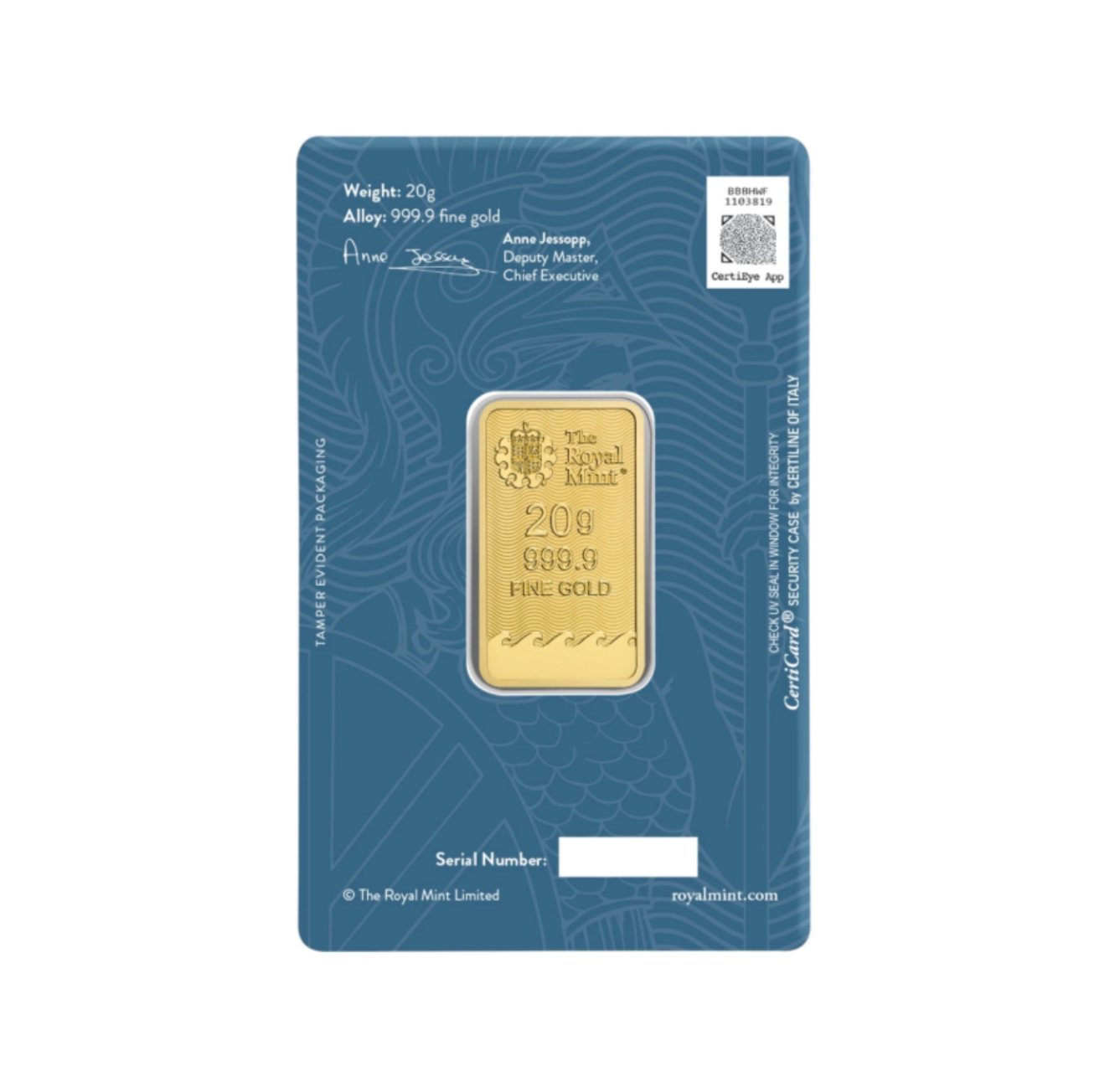 20g Gold Britannia Minted Bar (Brand New)